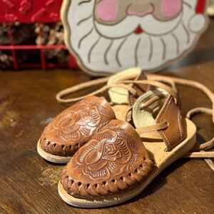 Brown Kids Leather Sandals